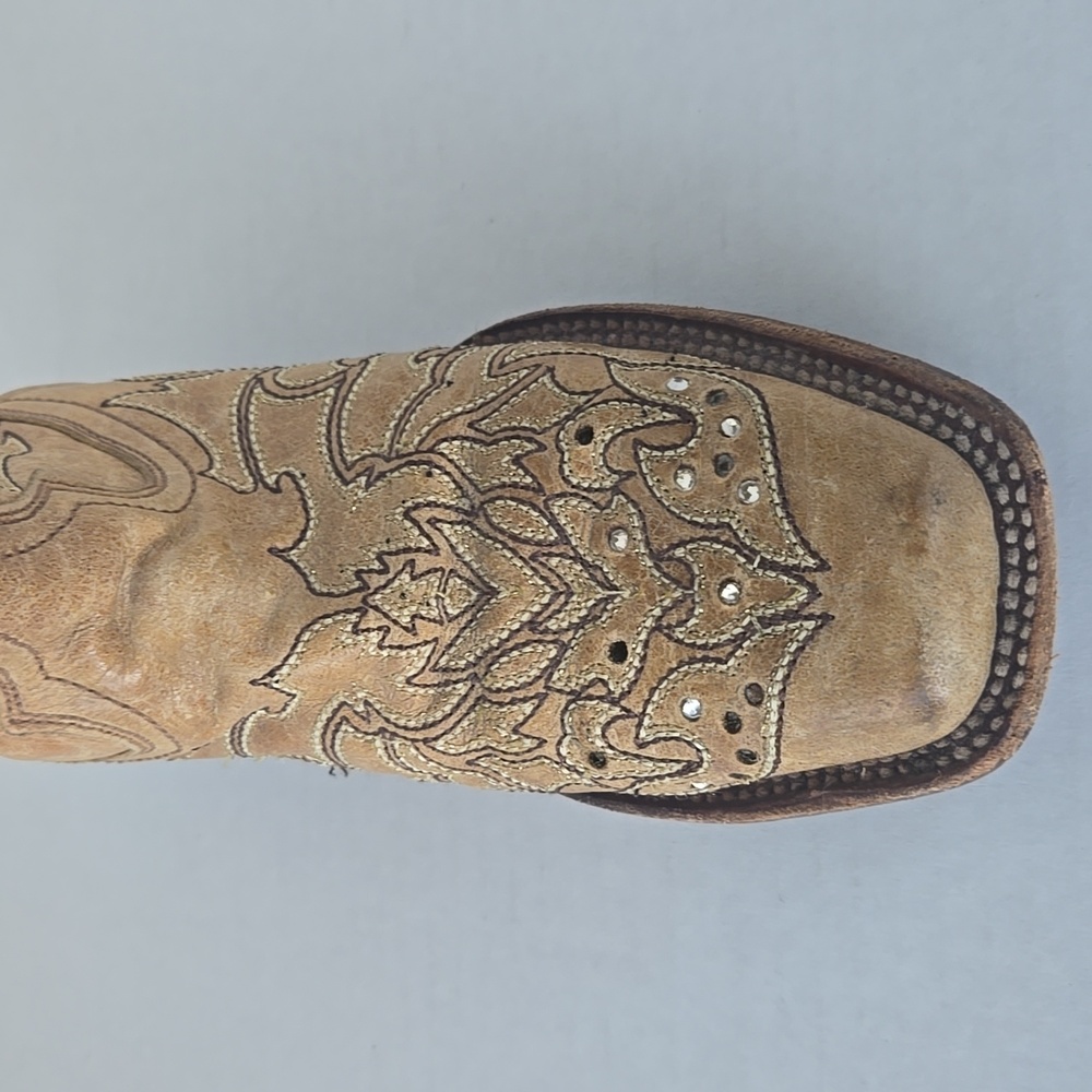 Corral Tan Embroidered & Rinestone Western Boots - image 3